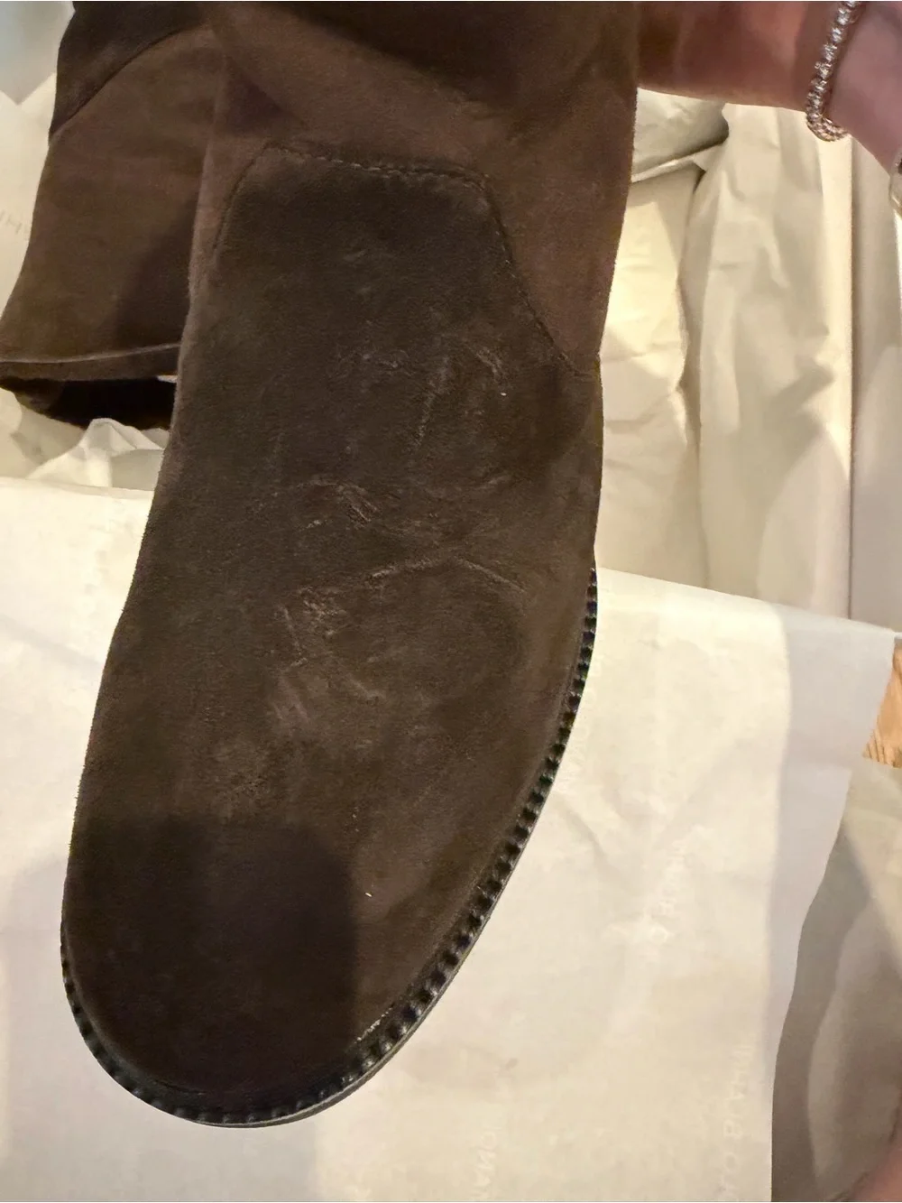 Manolo Blahnik Tomosa Cozy Boot Size 40 Dark Brown